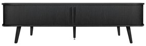 Fekete TV-állvány tölgyfa dekorral 178x50x40 cm Rove – Woodman