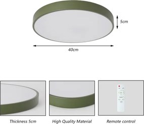 Brilagi - LED dimmelhető mennyezeti lámpatest POOL LED/48W/230V 3000-6000K 40 cm zöld+távirányító