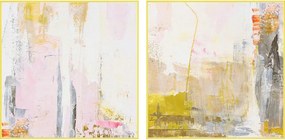 Nyomtatott keretezett vászon kép szett kézzel festett részletekkel 2 db-os 41,5x41,5 cm New Age Yellow – Malerifabrikken
