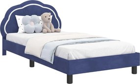 vidaXL Gyerekágy kerettel Rendőrségi kék 80 x 200 cm Bársony