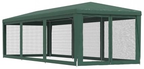 zöld HDPE rendezvénysátor 8 hálós oldalfallal 3x9 m