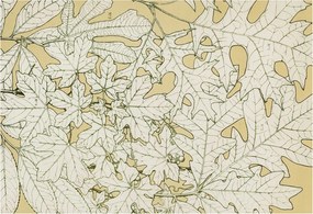 Flizelin tapéta Divatos 3D fali ragasztóval Falevelek 152x104 Ragasztó