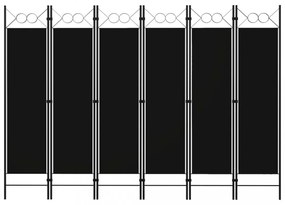 Fekete 6 paneles paraván 240 x 180 cm