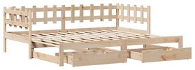 kihúzható heverő fiókokkal matrac nélkül 80 x 200 cm