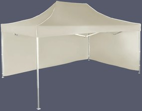 Gyorsan összecsukható sátor 3x4,5m - alumínium, 2 oldalfal, Bézs