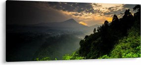 Kép - zöld hegyvidéki táj (120x50 cm)