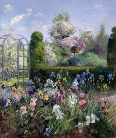 Timothy Easton - Festmény reprodukció Irises in the Formal Gardens, 1993, (35 x 40 cm)