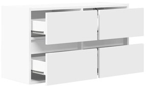 fehér falra szerelhető TV-szekrény LED-lámpákkal 80x31x45 cm