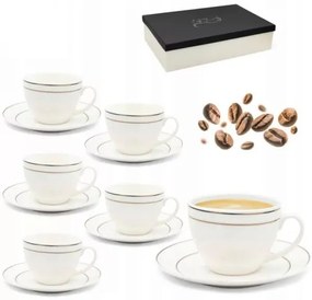 Porcelán kávéscsésze aljjal 230 ml - 6 személyes készlet díszdobozban