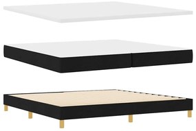 Boxrugós ágy Fekete és fehér és fekete 200 x 200 cm Hab
