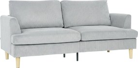 HOMCOM 3 személyes kartámaszos kordszövet kanapé, zsebrugós ülés, nappaliba vagy hálószobába — 188 x 80 x 86 cm, világosszürke | Aosom