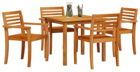 vidaXL Kert étkező szett 5 pcs Barna Tömör Akácfa