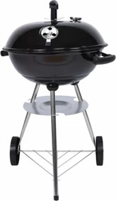 Kompakt faszenes golyósgrill  hőmérővel fekete