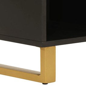 barna és fekete tömör mangófa kisszekrény 80x33,5x75 cm