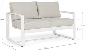Fehér alumínium kerti kanapé Merrigan – Bizzotto