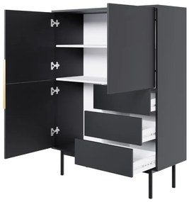 Elegáns Magaskomód Fekete Színben. VIVA VI04