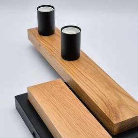 Felületre szerelhető csillár MATTE 4xE27/15W/230V fekete/tölgy