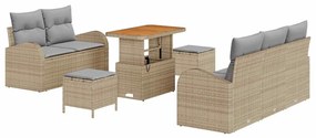 vidaXL Kerti Kanapé Szett párnával 8 pcs Beige és Világosszürke