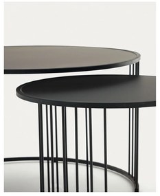 Kerek tárolóasztal üveg asztallappal ø 75 cm Hadar – Kave Home