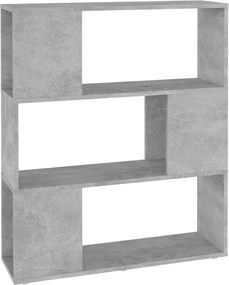 vidaXL betonszürke szerelt fa térelválasztó könyvszekrény 80x24x94 cm
