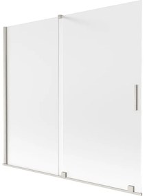 Mexen Velar, 2 szárnyas eltolható kádparaván 170 x 150 cm, 8 mm-es matt üveg, csiszolt acél, 896-170-000-31-97