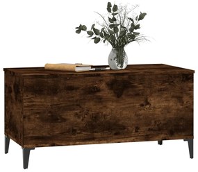 Füstös tölgy színű szerelt fa dohányzóasztal 90 x 44,5 x 45 cm