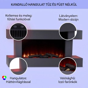 Klarstein Studio Light & Fire 1, Smart, kandalló, 1000/2000 W, MDF, WiFi Control