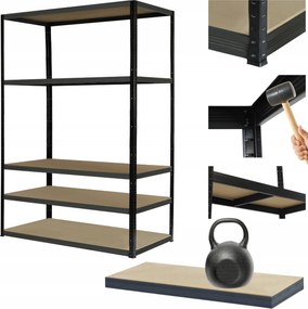 Fém könyvespolc Premium Black állvány Helios 213x100x45cm 5Px175kg 300TYS War