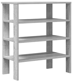 szürke sonoma színű szerelt fa cipőtartó 61x32x70 cm