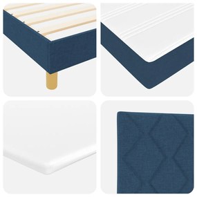 Boxspring ágy matraccal, kék színben, 80 x 200 cm-es méretben, szövet