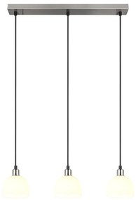 Fehér-ezüstszínű függőlámpa üveg búrával Molly – Trio