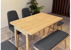 Étkezőgarnitúra(Kihúzható asztal, szék) (6 db) Vina Mini 03 1053 - Tölgy, Antracit