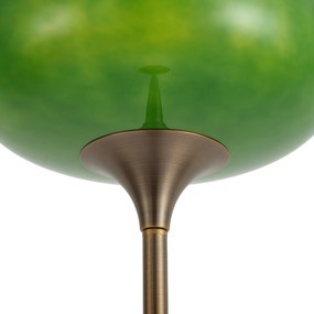 Retro állólámpa sötét bronz zöld üveg búrával 150 cm - Glaze