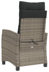 szürke polyrattan dönthető kerti szék párnákkal