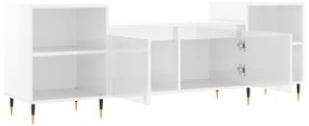 fehér magasfényű szerelt fa TV-szekrény 160x35x55 cm