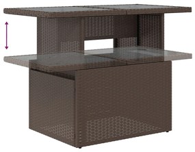 9 Darabos Kert Sofa Szett Párnákkal Barna Poli Rattan