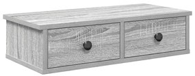 Falipolc fiókokkal szürke sonoma 60x25x15 cm műszaki fa