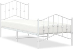 vidaXL fehér fém ágykeret fej- és lábtámlával 90 x 200 cm