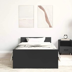fekete szerelt fa ágykeret 100 x 200 cm