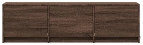 barna tölgy színű szerelt fa LED-es TV-szekrény 140x34x40 cm