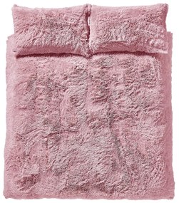 Rózsaszín kétszemélyes-hosszabbított ágyneműhuzat 230x220 cm Cuddly Deep Pile - Catherine Lansfield