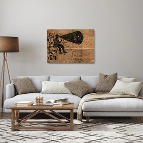 Kép - Férfi kerékpáron Banksy stílusában (üvegen) (70x50 cm)