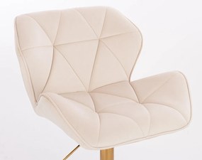 HR111CROSS Krémszínű modern velúr szék arany lábbal