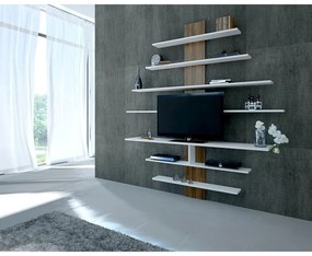 TV szekrény Zebra - White, Walnut