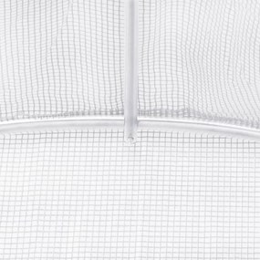 fehér acélvázas melegház 48 m² 8 x 6 x 2,85 m