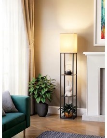 Állólámpa polcokkal, 1xE27/40W/230V, fekete/fehér