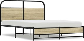 vidaXL ágykeret matrac nélkül 140x190 cm sonoma tölgyfa műfa
