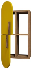 Fali polc Rose - Walnut, Yellow