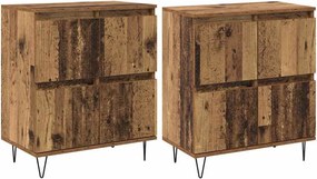 vidaXL Oldalszekrények 2 pcs Régi fa 120 x 35 x 70 cm Faanyag