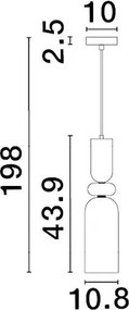 NOVA LUCE 9009236 MURANO Egyágú Függesztett Lámpa Üveg E14 IP20